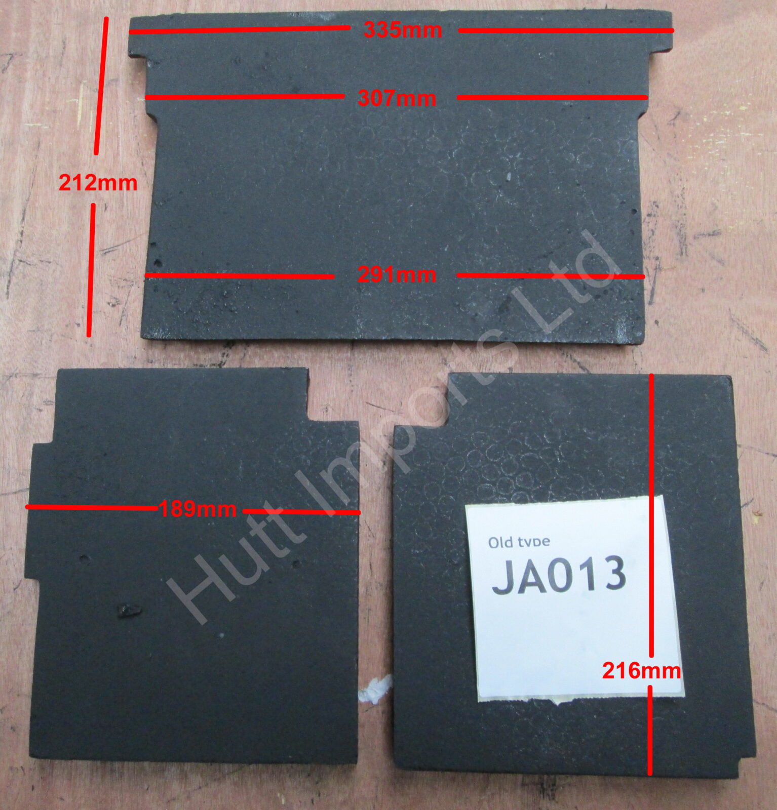 JA013 (old type) Wood Stove Cast Iron Lining Brick Set