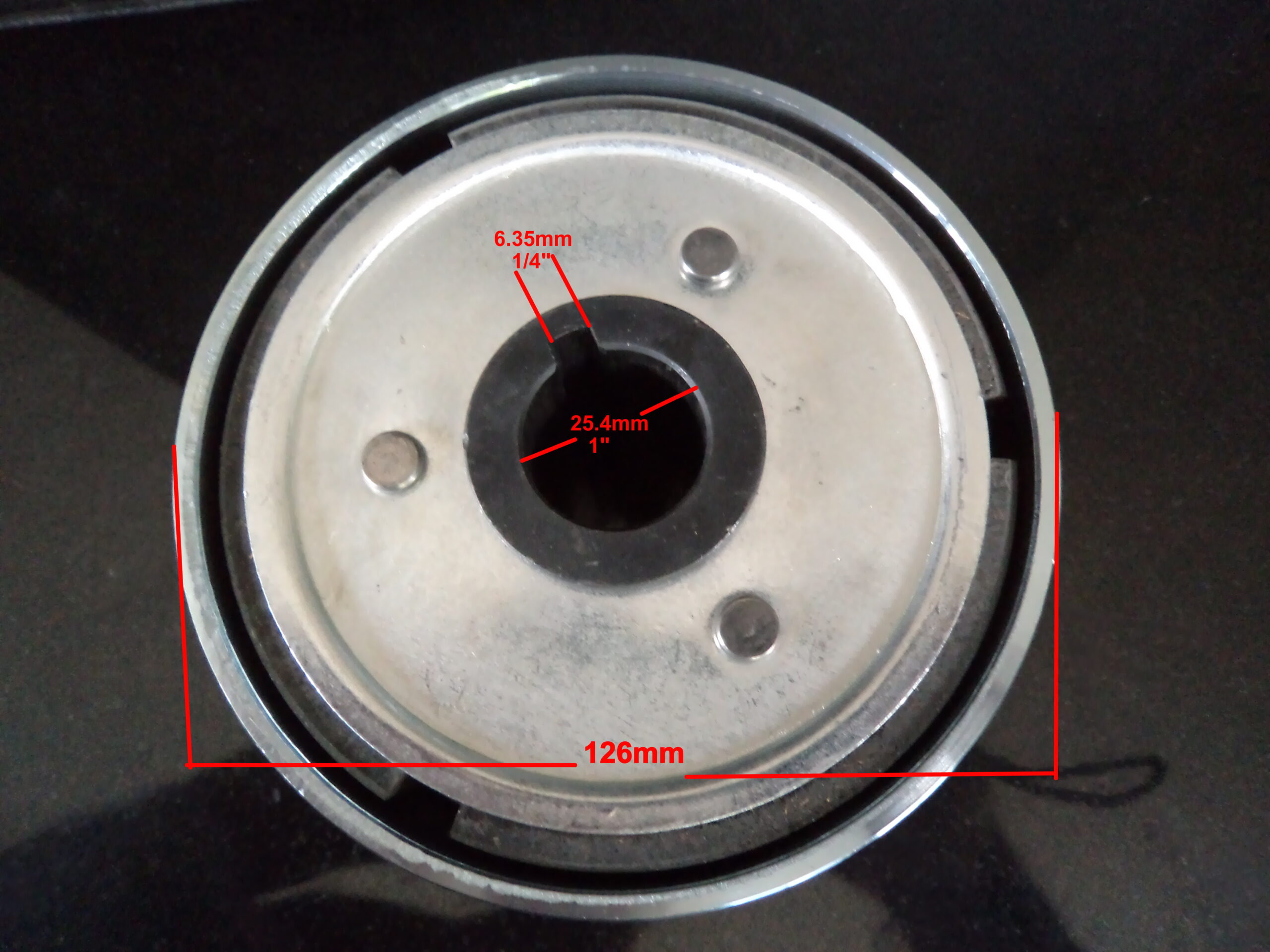 1" clutch Double 'B' profile V belt pulley 16hp 2B 1" - Image 3